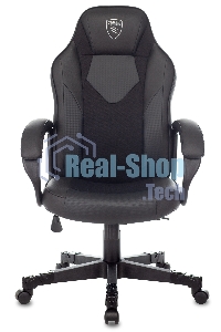 Кресло игровое Zombie GAME 17 черный, текстиль/эко.кожа, крестовина пластик