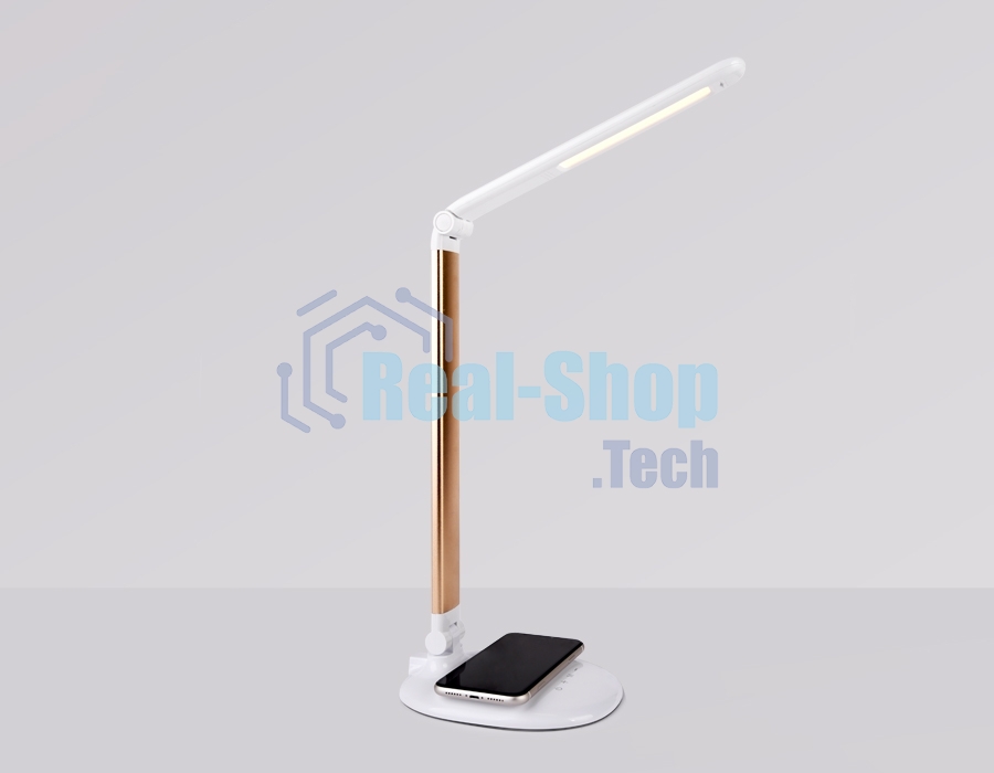 Светодиодная настольная лампа с беспроводной зарядкой Ambrella light DE525 GD золото LED 3000-6400K 7W