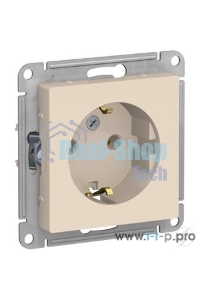 Розетка с заземлением, 16А, механизм, бежевый