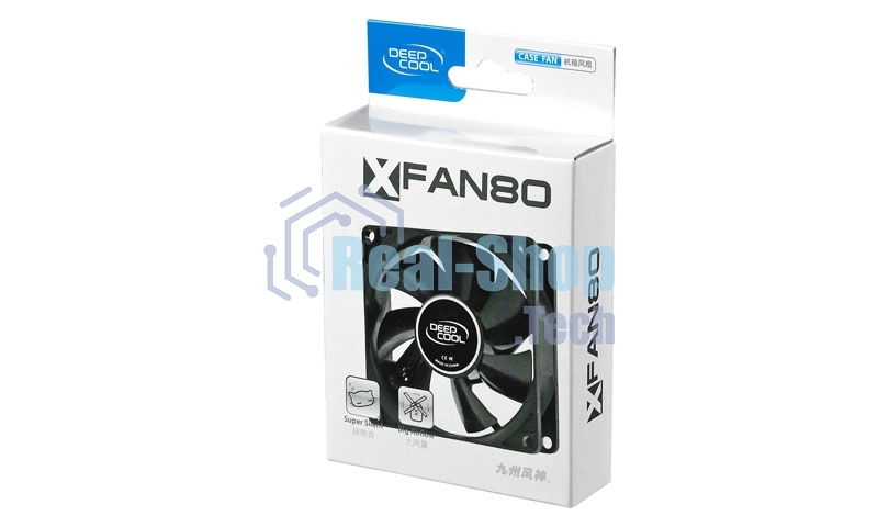 Вентилятор для корпуса DEEPCOOL XFAN 80 черный, 80 мм, 1800 об/мин, 20.3 дБ, 4 pin
