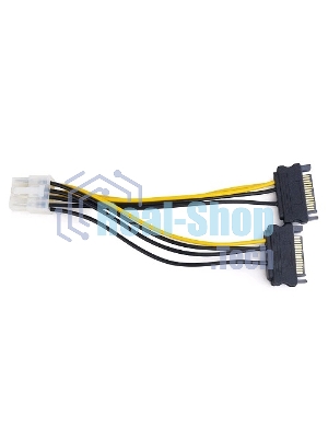 Разветвитель питания Cablexpert CC-PSU-83, 2xSATA->PCI-Express 8pin, для подключения в/к PCI-Е (8pin) к б/п ATX
