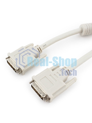 Кабель DVI-D single link Gembird, 3м, 19M/19M экран, феррит.кольца, пакет