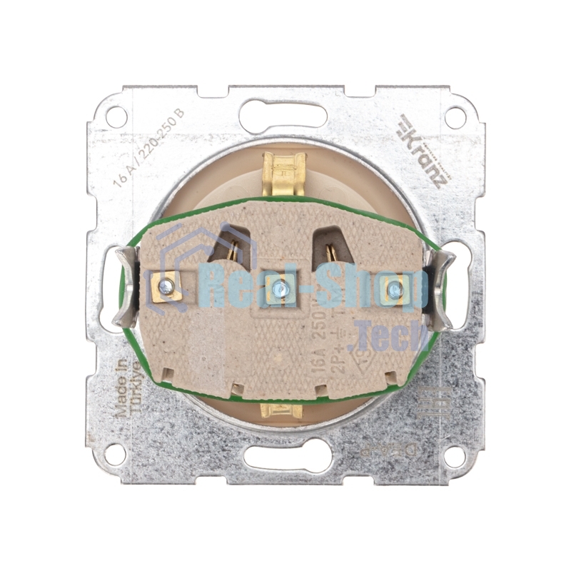 Розетка Kranz 1-ая DEA с/з с/у 16А мех. бежевый (1/10/120)