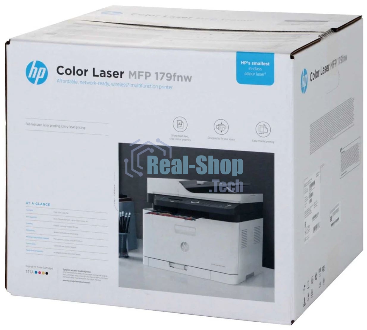 МФУ лазерное HP Color LaserJet 179fnw (4ZB97A), А4, цветной, печ. до 18 стр/мин. (ч/б) до 4 стр/мин. (цвет), скан. до 15 стр/мин. (ч/б) 6 стр/мин. (цвет), 600x600dpi, USB, RJ-45, Wi-Fi, Air Print, Mopria
