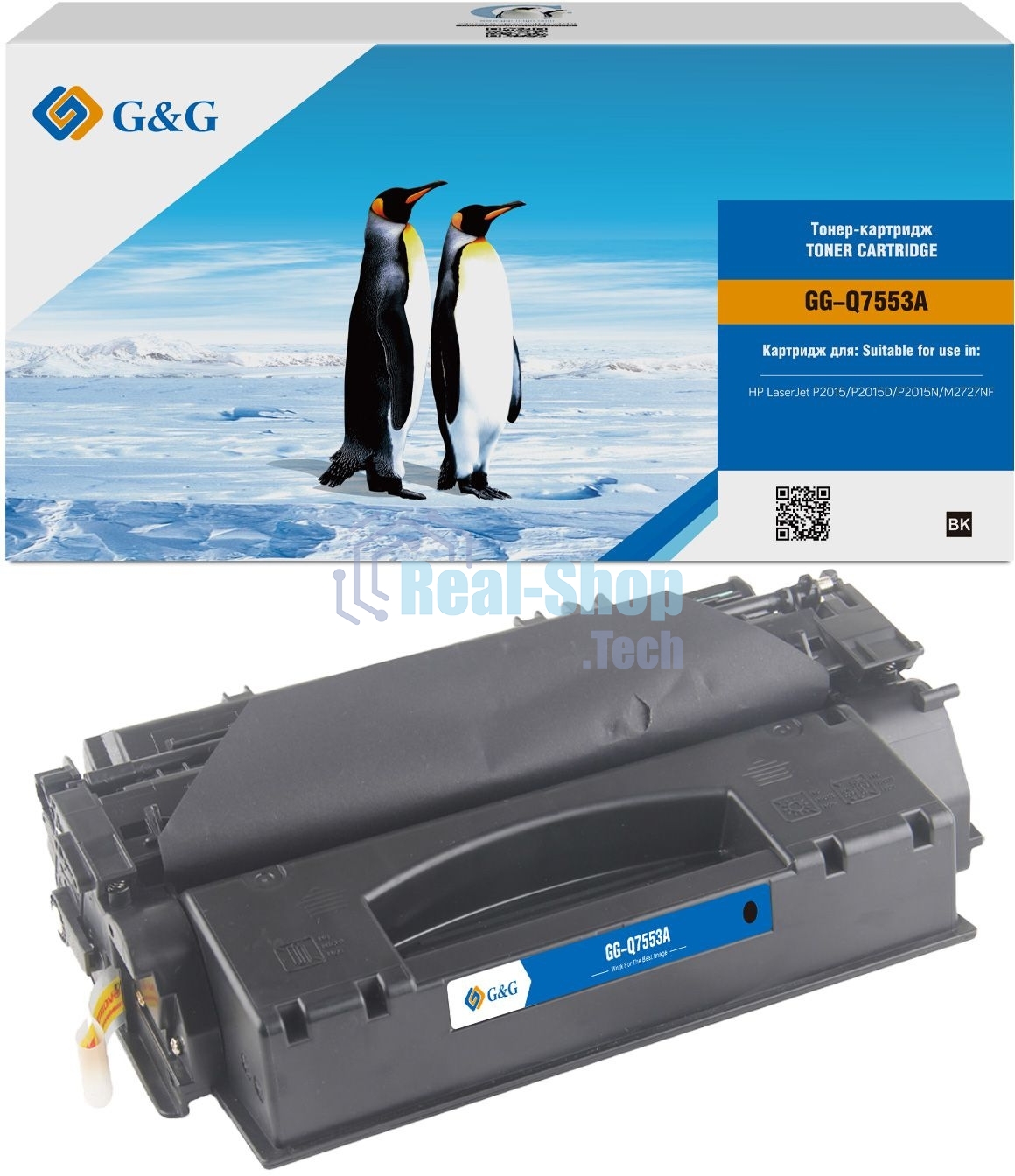 Картридж лазерный G&G GG-Q7553A черный (3000 стр.) для HP LJ P2010/P2014/P2015/M2727nf MFP/M2727nfs MFP