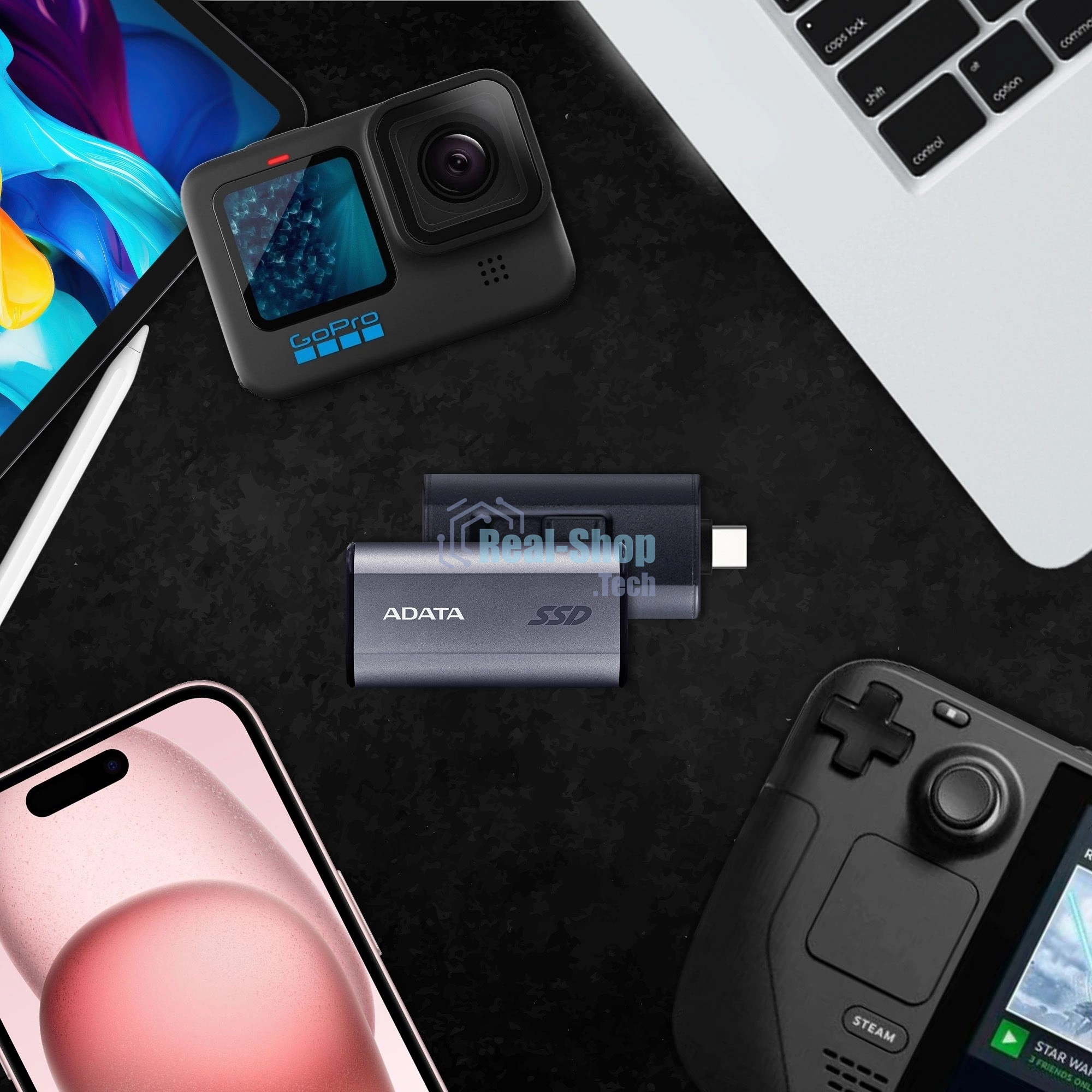 Внешний SSD ADATA SC750, 2TB, USB 3.2 Gen 2 Type-C, R/W 1050/1000, черный