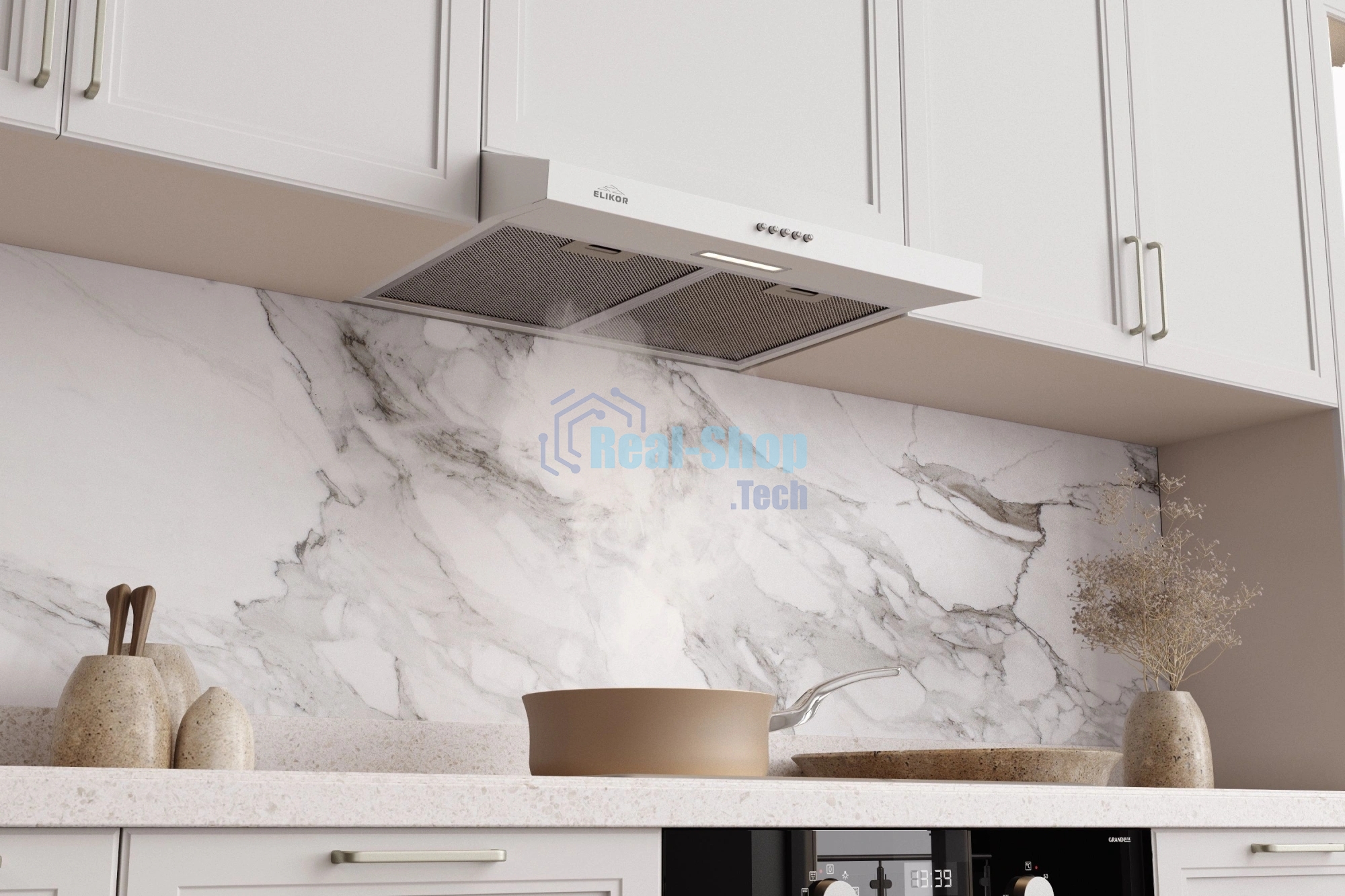 Вытяжка подвесная Elikor Eco ONE 60 WH белый, 60 см, 400 м³/ч, 51 дБ