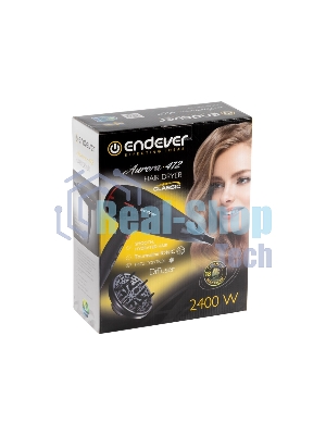 Фен Endever Aurora-472 черный, 2400 Вт, ионизация