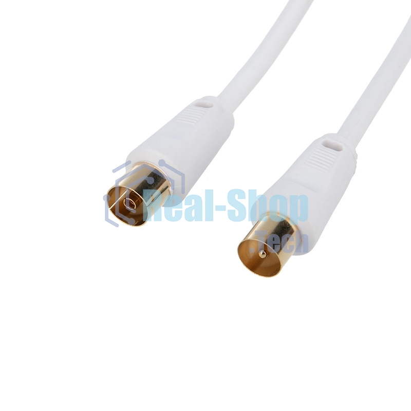 Шнур ТВ гнездо - ТВ штекер, длина 7 метров, белый Rexant