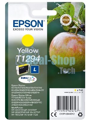 Картридж струйный Epson T1294 (C13T12944012/C13T12944011/C13T12944010) желтый, 7 мл., для SX420/425/525WD/B42WD/BX320FW