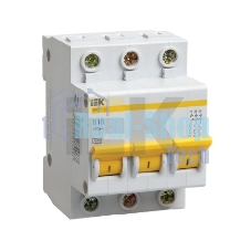 Выключатель автоматический модульный 3п D 16А 4.5кА ВА47-29 ИЭК MVA20-3-016-D