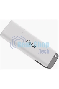Флешка USB Netac U185, 64Gb, USB 2.0, NT03U185N-064G-20WH, с колпачком, пластиковая белая