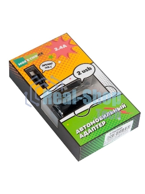 Автомобильная зарядка (от прикуривателя) 2USB 2.4A для Type-C More choice AC22a черный