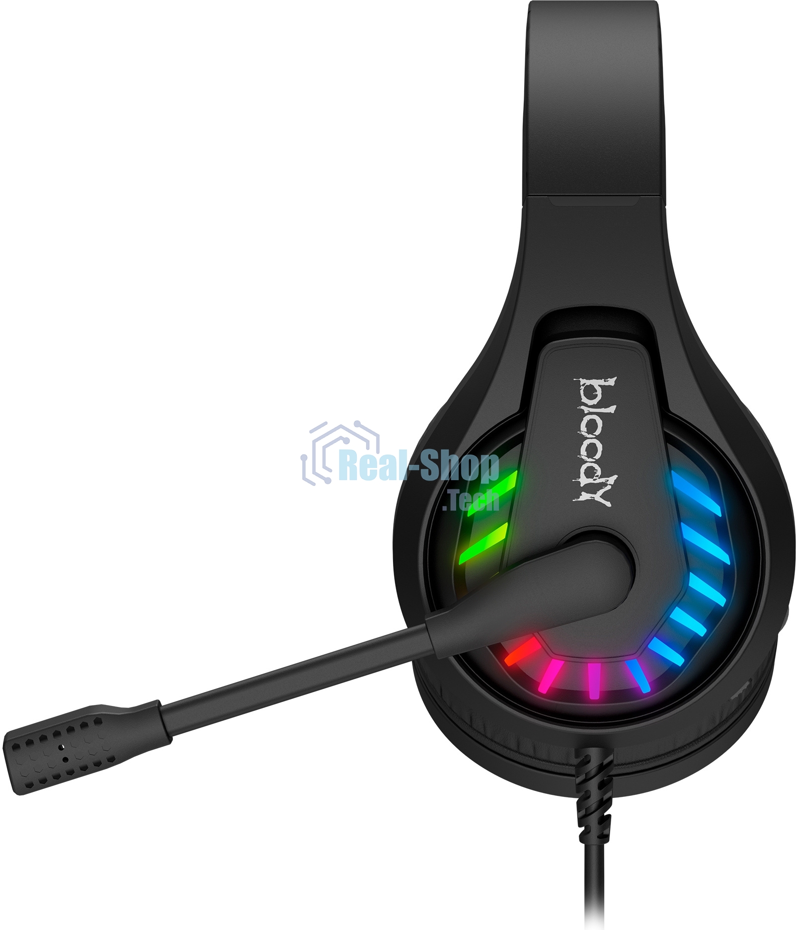 Гарнитура проводная с микрофоном A4Tech Bloody G230 черный 2м накладные USB оголовье (G230)