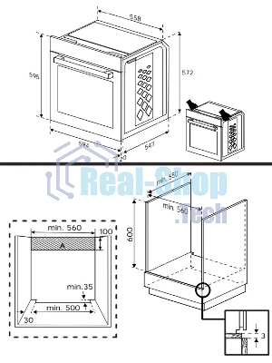 Духовой шкаф электрический Indesit IFE 2420 BL черный
