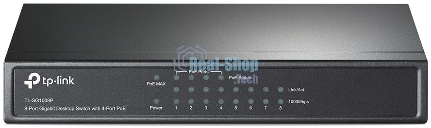Коммутатор TP-Link SMB TL-SG1008P Коммутатор 8-port Gigabit Switch с 4 портами РоЕ