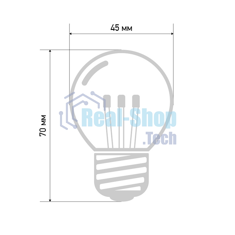 Лампа шар Neon-night e27 6 LED Ø45мм - зеленая, прозрачная колба, эффект лампы накаливания