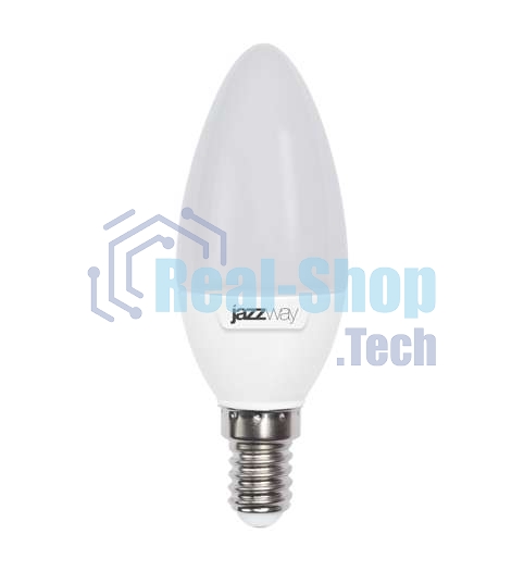 Лампа светодиодная JazzWay PLED-SP C37 7Вт свеча 3000К тепл. белый E14 530лм 230В