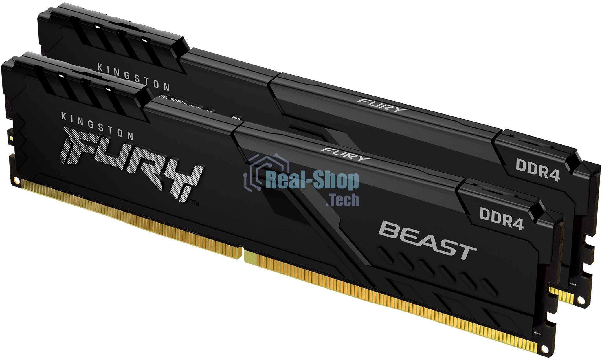 Оперативная память Kingston Fury Beast, DDR4, 64GB (2x32GB), 3600MHz, CL18, DIMM, с радиатором, черный