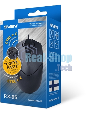 Мышь проводная SVEN RX-95 черный, 4000 dpi, USB, кнопки - 6