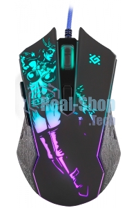 Мышь проводная Defender Sin'Sister GM-933 черный, 7200 dpi, USB, кнопки - 6