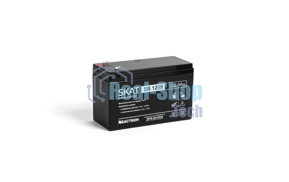 Батарея для ИБП свинцово-кислотная SKAT SB 1209 тип AGM 12V 9А·ч I зар. 2,7 А (ножевые клеммы, гарантия - 18 месяцев) (2540)