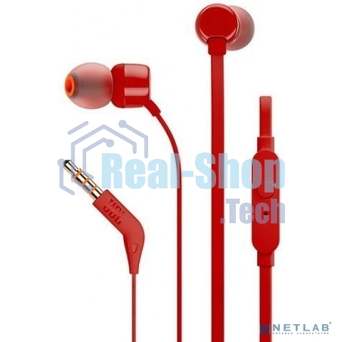 Наушники-гарнитура JBL T110 красный