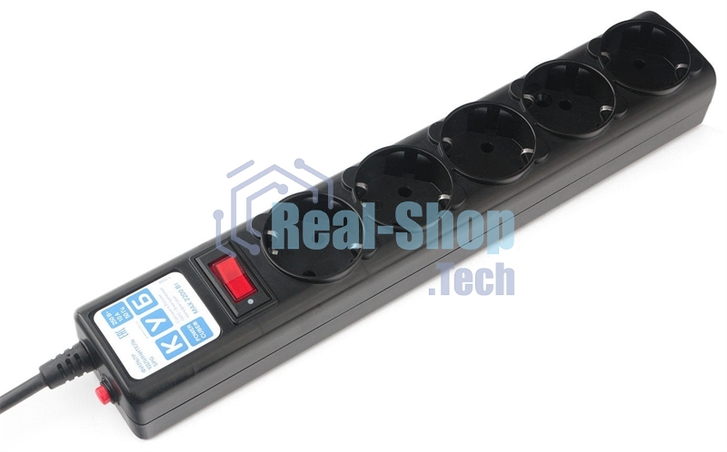 Сетевой фильтр Powercube SPG5-С3 3 м (5 розеток) черный (коробка)