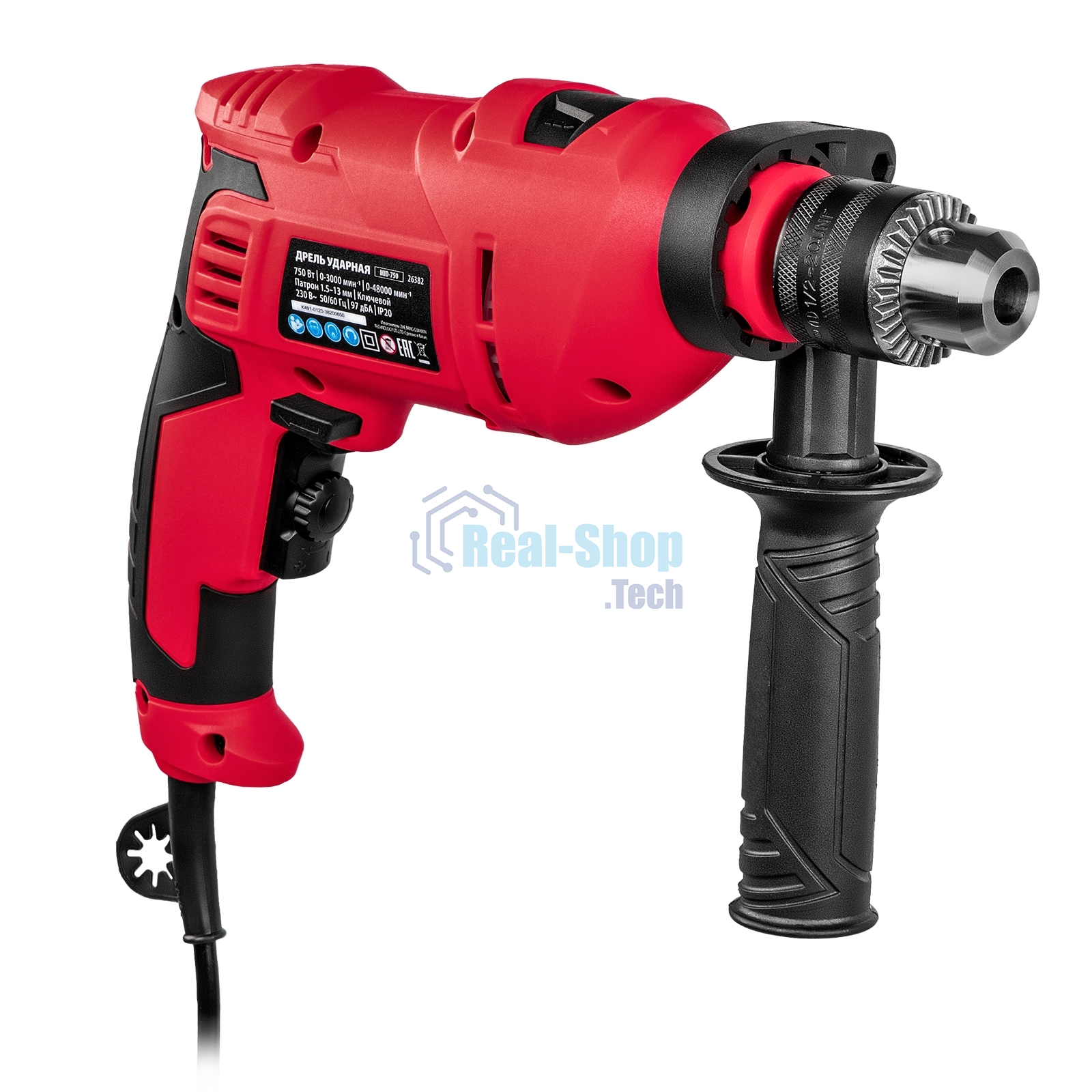 Дрель ударная MTX MID-750, 750 Вт, 0-3000 об/мин, 0-48000 уд/мин