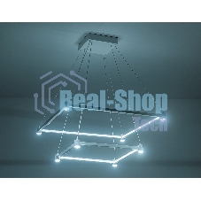 Подвесной светодиодный светильник Ambrella light FL5595/2+8 WH белый 60W 3000K/4200K/6400K 600*600*1300 (без ПДУ)