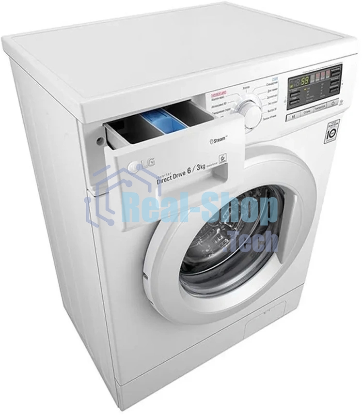 Стиральная машина LG F1296CDS0X белый, загрузка фронтальная 6 кг, 1200 об/мин, класс B