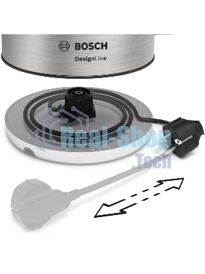 Чайник электрический Bosch TWK4P440 черный, 1.7 л, 2400 Вт, скрытый нагревательный элемент