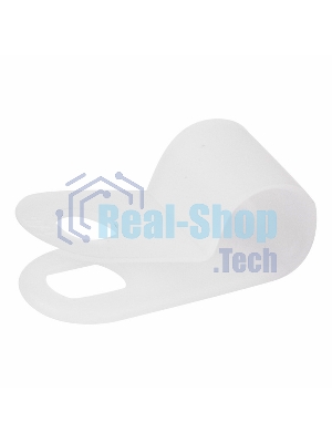 Кабельная скоба под винт Rexant 6 мм, белая, упаковка 50 шт.