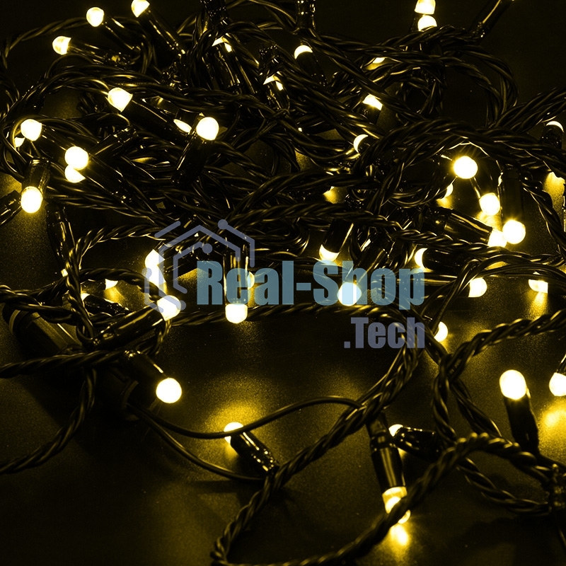 Гирлянда Neon-night Нить 10м, постоянное свечение, черный ПВХ, 230В, желтый