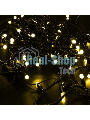 Гирлянда Neon-night Нить 10м, постоянное свечение, черный ПВХ, 230В, желтый
