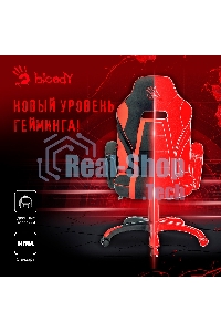 Кресло игровое A4TECH Bloody GC-250, на колесиках, искусственная кожа/ткань, черный/красный