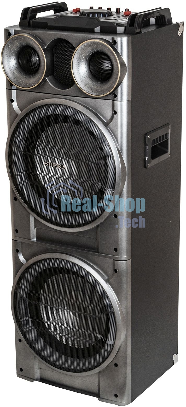 Минисистема SUPRA SMB-2150 черный 1200Вт FM USB BT SD (в комплекте: активн.+пассив.колонки)