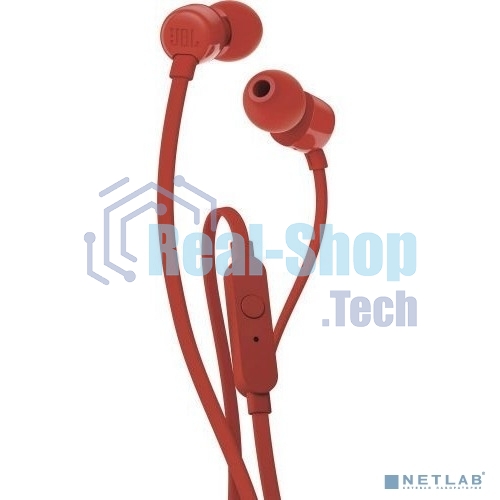 Наушники-гарнитура JBL T110 красный