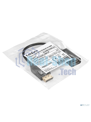 Кабель-переходник DisplayPort-HDMI ExeGate EX-DPM-HDMIF-0.1 (20M/19F, 0,1м)