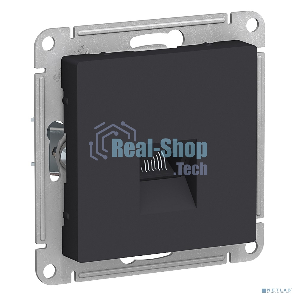 Механизм розетки компьютерной AtlasDesign RJ45 карбон SchE ATN001083