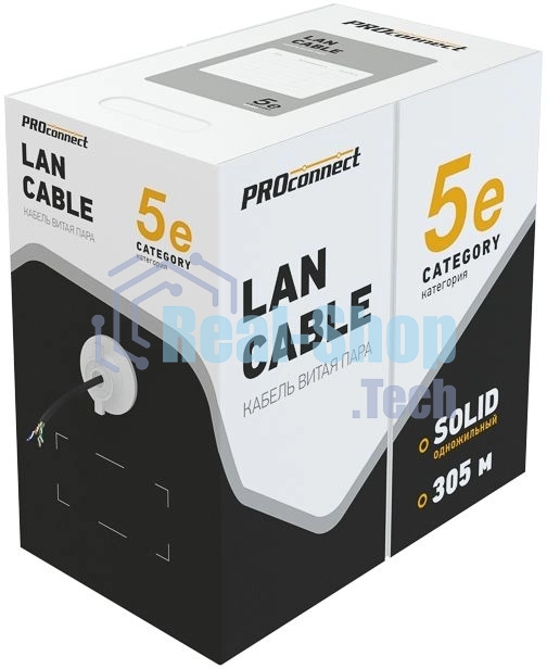 Кабель витая пара PROconnect UTP 4PR 24AWG, cat.5e наружный (OUTDOOR) (бухта 305 м)