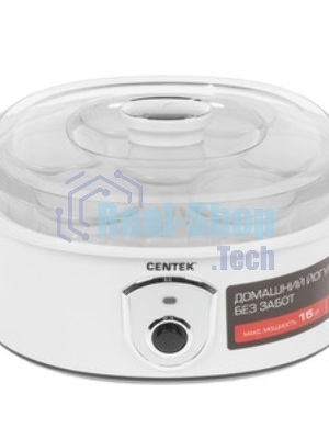 Йогуртница Centek CT-1442 15 Вт, 200 мл, емкостей - 7 шт, материал баночек - стекло, белый