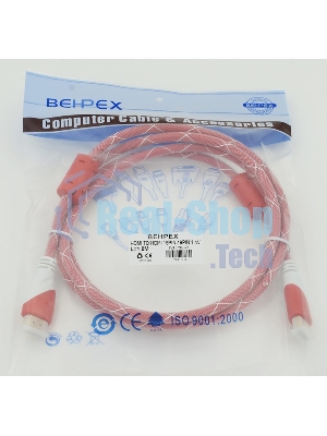 Кабель HDMI Ver.1.4 Red jack HDMI19 (m)/HDMI19 (m) 1.8м феррит.кольца позолоченные контакты