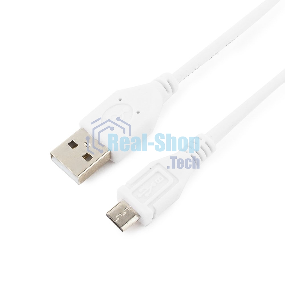 Кабель USB2.0 Pro Cablexpert CCP-mUSB2-AMBM-W-1M, AM/microBM 5P, 1м, экран, белый, пакет