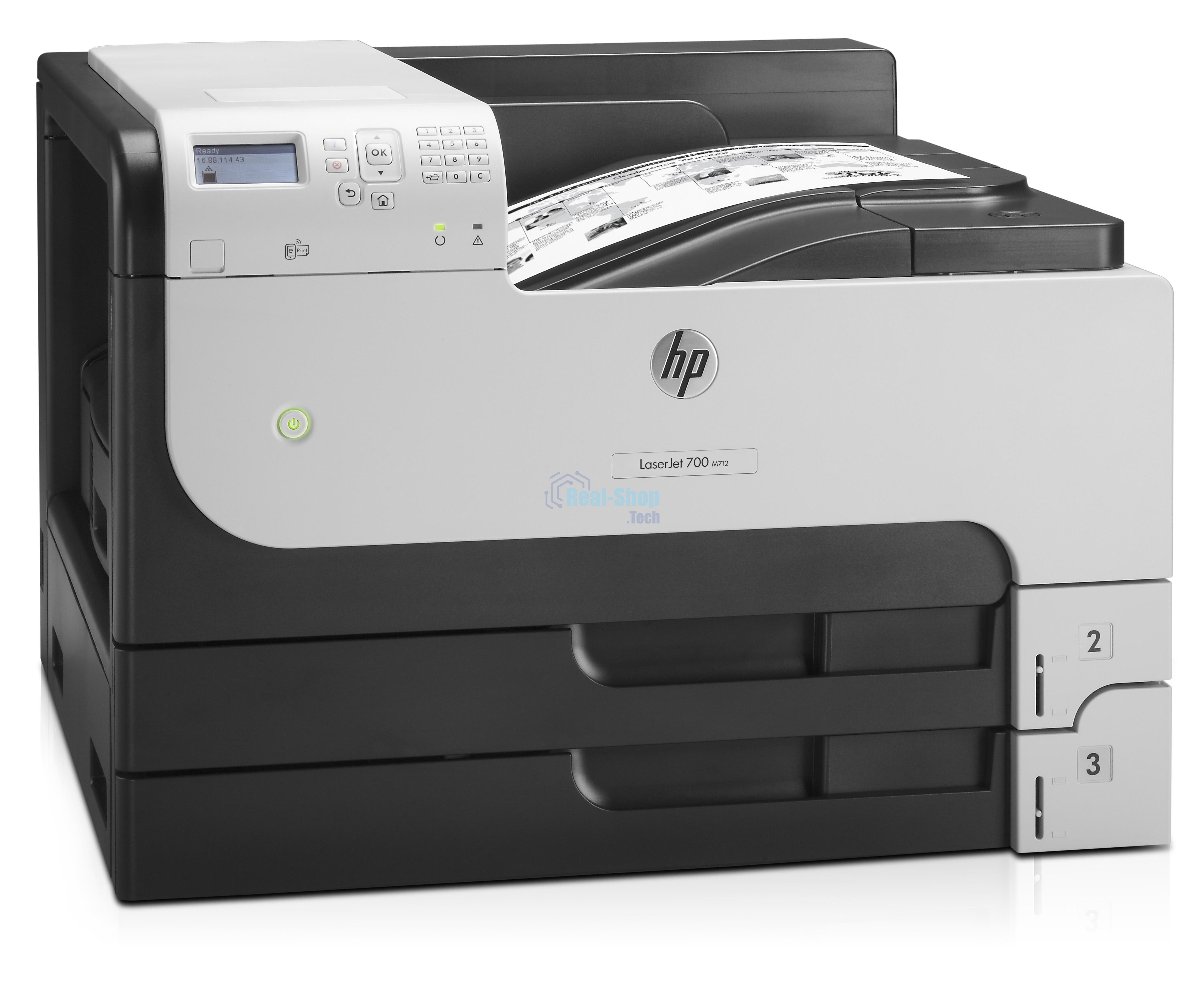 Принтер лазерный HP LaserJet Enterprise 700 M712dn (CF236A), A3, ч/б, печ. до 41 стр/мин. (А4) до 40 стр/мин. (А3), 1200 x 1200 dpi, USB, RJ-45, Air Print