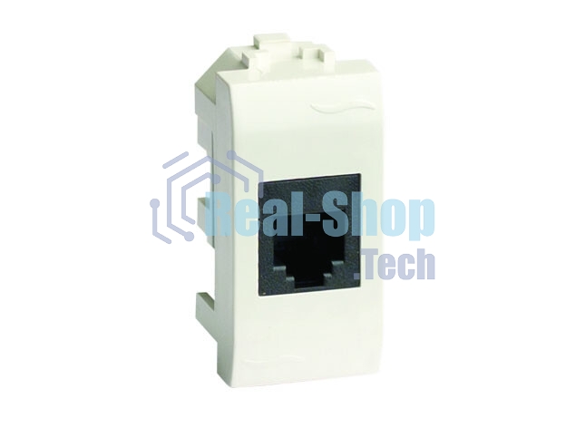 Компьютерная розетка RJ-45 кат.5Е (разъем PcNet), белая, 1мод. ДКС 76654B