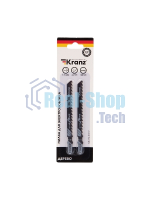 Пилка для электролобзика по дереву Kranz T144DP 100 мм 6 зубьев на дюйм 8-60 мм (2 шт./уп.)