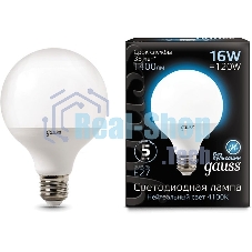 Лампа cветодиодная Gauss LED G95 E27 16W 1400lm 4100K 1 32 SQ105102216