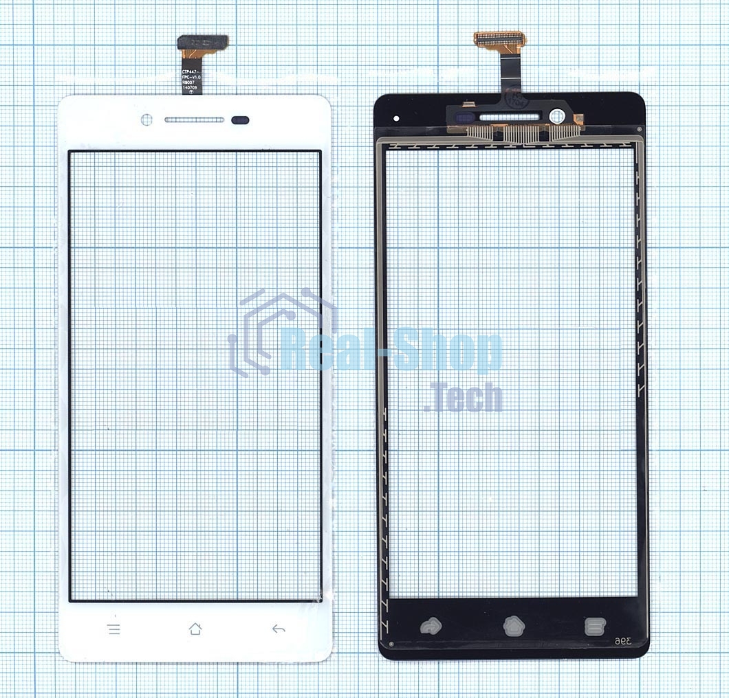 Сенсорное стекло (тачскрин) для OPPO R1, белое