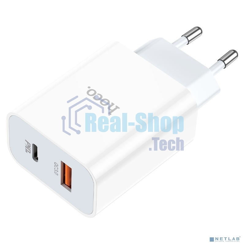 Сетевое зарядное устройство HOCO HC-66076 C97A/PD + QC 3.0/2 USB: Type-A + Type-C/Выход: 5V_9V_12V, 20W/белый